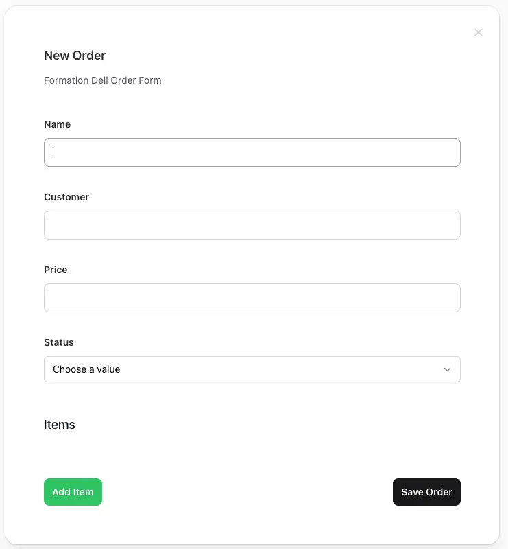 An image of an order form
