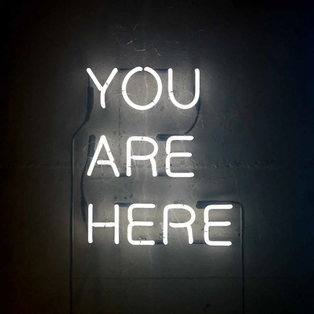 You are here neon sign