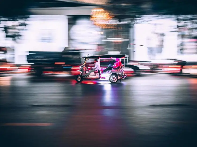 Time lapse of auto rickshaw