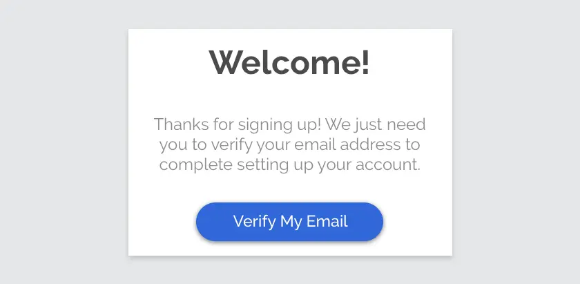 An example of a verification email