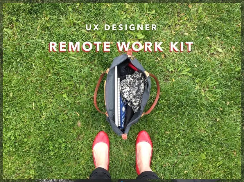 Remote working kit bag on the grass