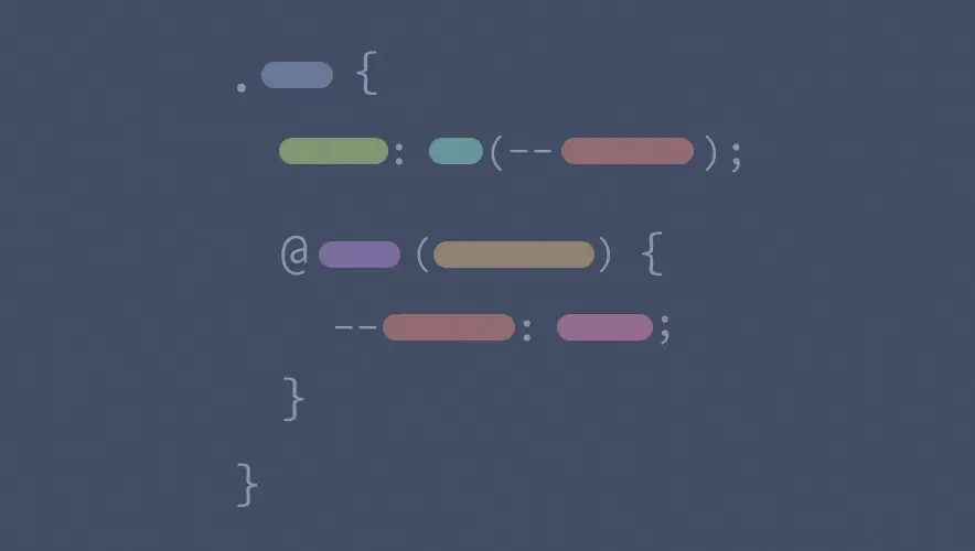 Illustration of a color coded CSS block using the responsive variable technique