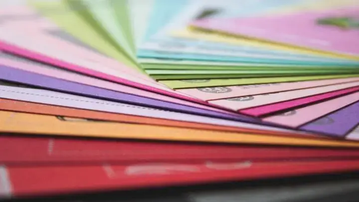 Colorful paper files
