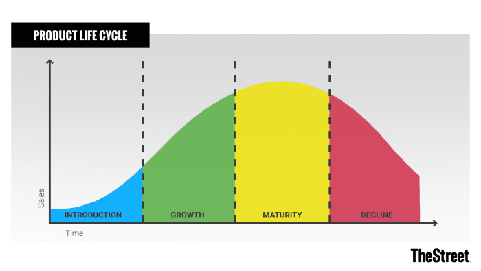 Product Lifecycle by Sales and Time Chart