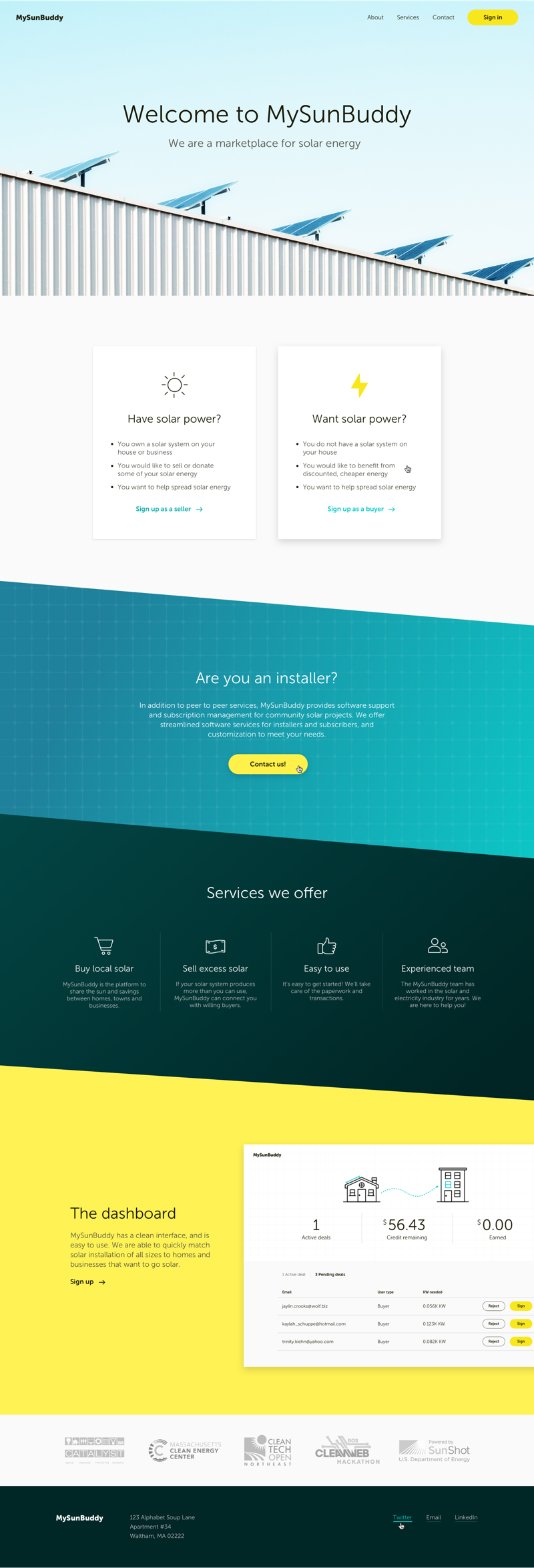 Home page interface